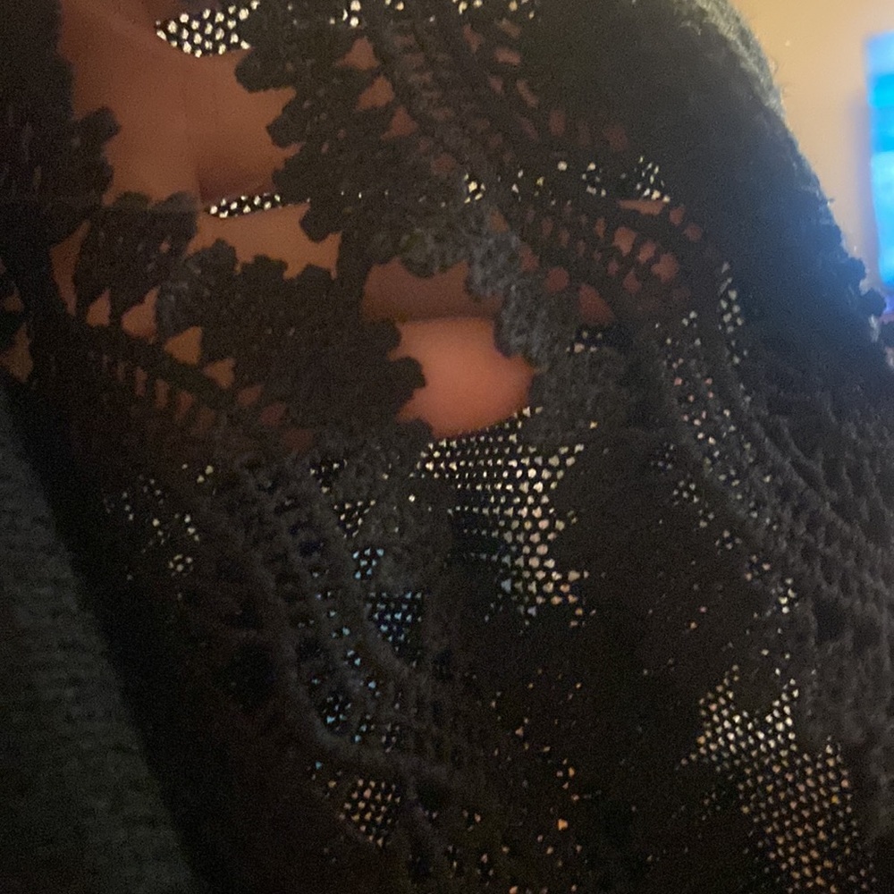 CATO Black Lace Trim Sweater size 22/24 EUC - Picture 4 of 6